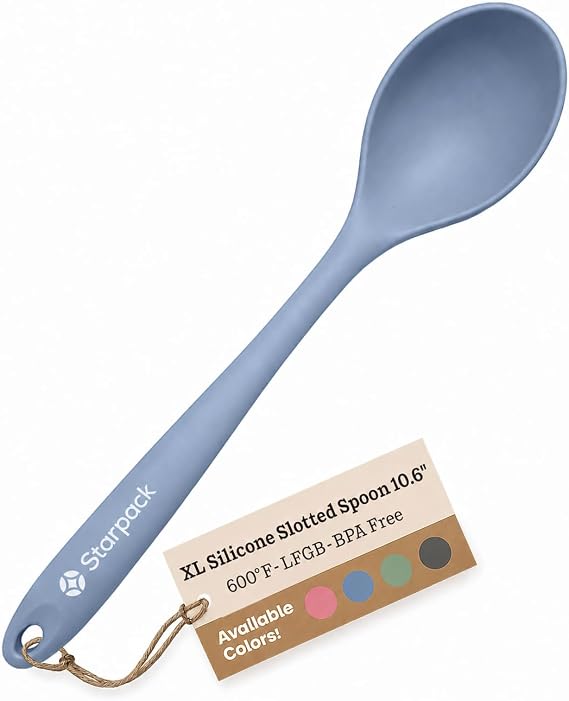 Starpack 'Mix it Up' Premium Silicone Cooking Spoons - Silicone Mixing Spoons for Baking Heat Resistant 600F - Nonstick Cookware Serving Spoon for Kitchen - Rubber Stirring Spoon