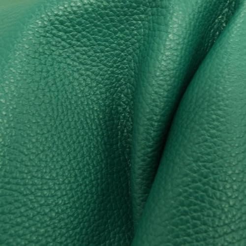 The Leather Guy - Deep Atlantic Ocean Green - Tried N True 12 x 12 Pre-Cut Genuine Cowhide, 3-4oz 1.2-1.6mm Thickness Fashion Leather for Crafting Wallets, Purses, and Bags