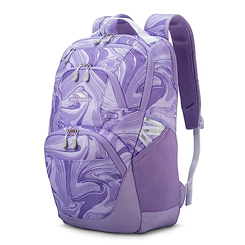 High Sierra Swoop Backpack with 17 Laptop Pocket, Marble Lavender
