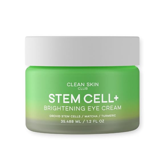 CLEAN SKIN CLUB Brightening+ Stem Cell Eye Cream, Reduces Dark Circles & Puffiness, Fragrance Free, 1.2 fl oz (Pack of 1)