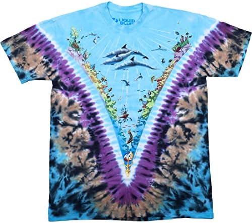 Liquid Blue Mens Nature Underwater Dolphins Coral ReefT-Shirt