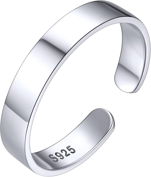 ChicSilver Sterling Silver Toe Rings for Women 925 Silver Toe Ring Hypoallergenic Womens Toe Rings Minimalist Open Adjustable Toe Ring for Women
