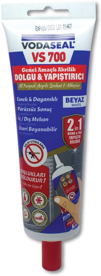VODASEAL 53.01.090 Vs 700 Akrilik Mastik, 400g, Beyaz
