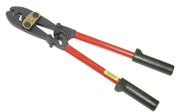 Klein Tools 2006 Large Crimping Tool with Compound Action for 6-4/0 AWG Lugs and Terminals, Adjustable Crimp Depth, High-Levereage Design