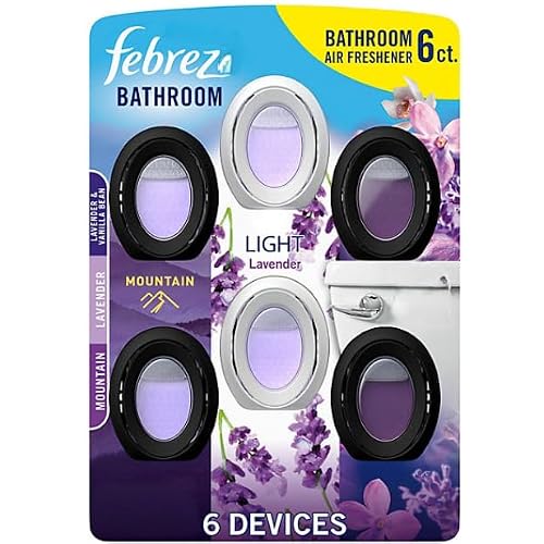 F.e.b.r.e.z.e Small Spaces Bathroom Air Freshener, Mountain, Light Lavender,Infusions Calm, 6 Count