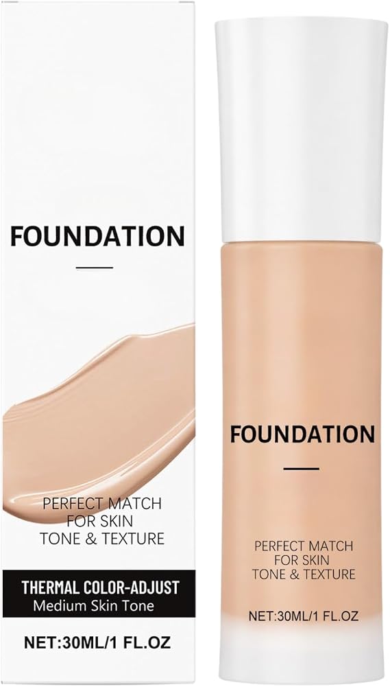 Colour Changing Foundation for Mature Skin - Lightweight Liquid Makeup, Colour Match Foundation for Medium Skin Tone, Gentle Natural Finish, Travel Size 30ml Daily Face Base (Natural)