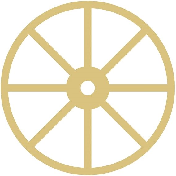 Wagon Wheel Cutout Unfinished Wood Western Covered Wagon Country Farm Door Hanger MDF Shape Canvas Style 1 (4")