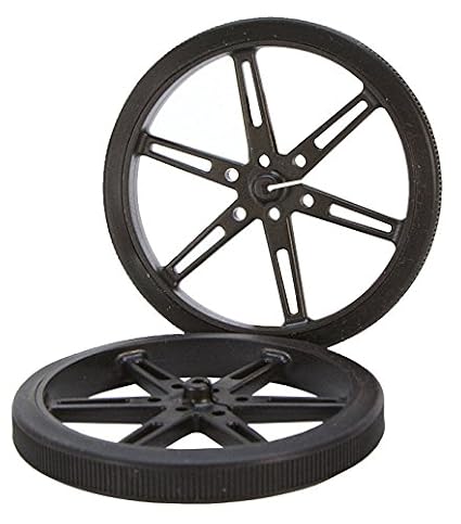 80 x 10mm Black Robot Wheels