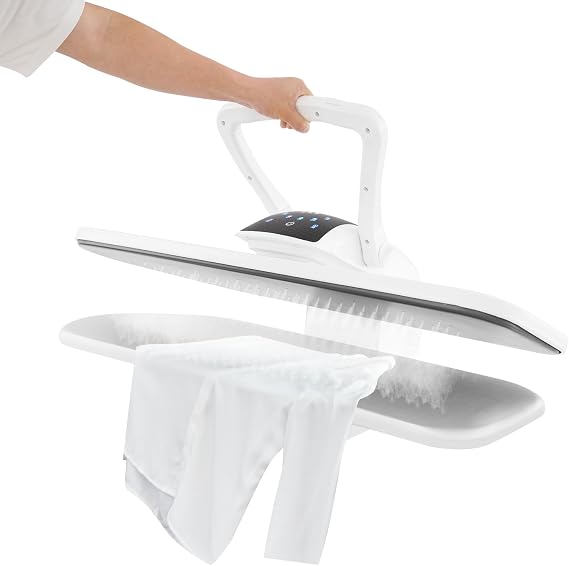 36" Intelligent Steam Press, 1600W 8810D Digital Steam Fabric Press Machine w/Multiple Fabric Settings-Fast Heating, Steam Iron Press w/Touch Screen & Voice Prompts for Clothes Sheets Fabrics (White)