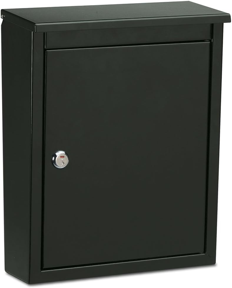 ARCHITECTURAL MAILBOXES 2580B-10 Chelsea Locking Wall Mount Mailbox, Black, M