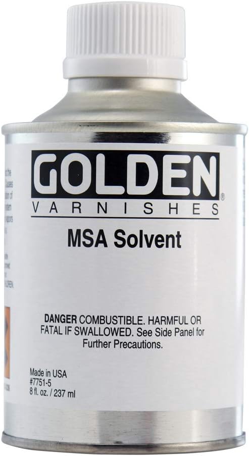 MSA Solvent by GOLDEN, 8 fl. oz. Can, Professional Acrylic Varnish