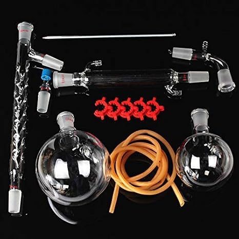 Luoxun-LX 1000ml Essential Oil Family Distillation Chemistry Laboratory Glassware 24/40 Kit