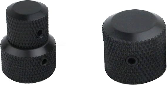 Guyker Black 6mm Concentric Stacked Knobs & Potentiometer Control Knobs Set - CNC Machined Guitar Knobs