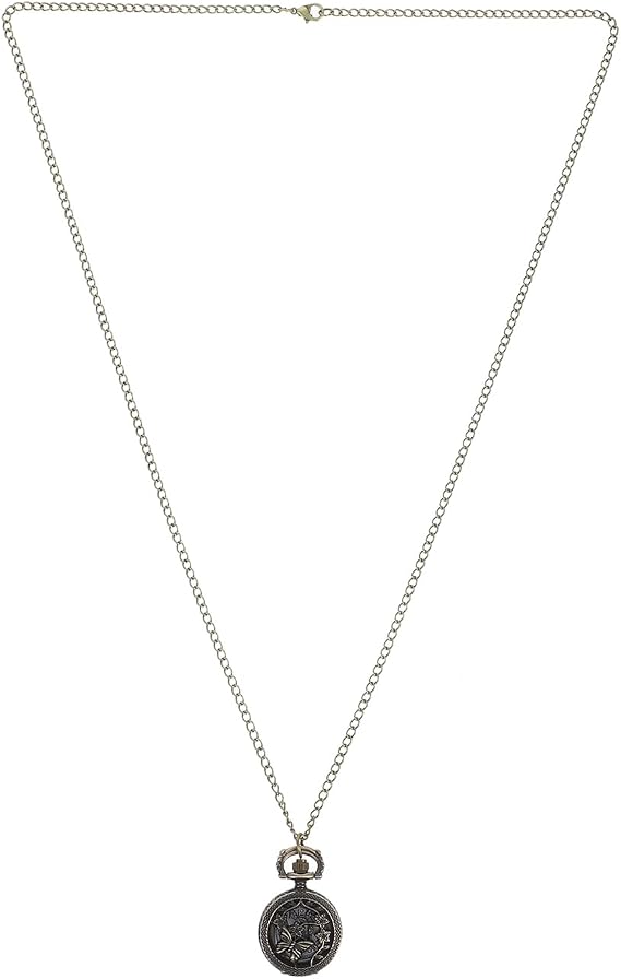 CALLARON Retro Pocket Watch Necklace Quartz Pocket Watch with Chain Hollowed-Out Pendant Necklace Antique Style Fob for Men and Women Classic Clothing Accessory