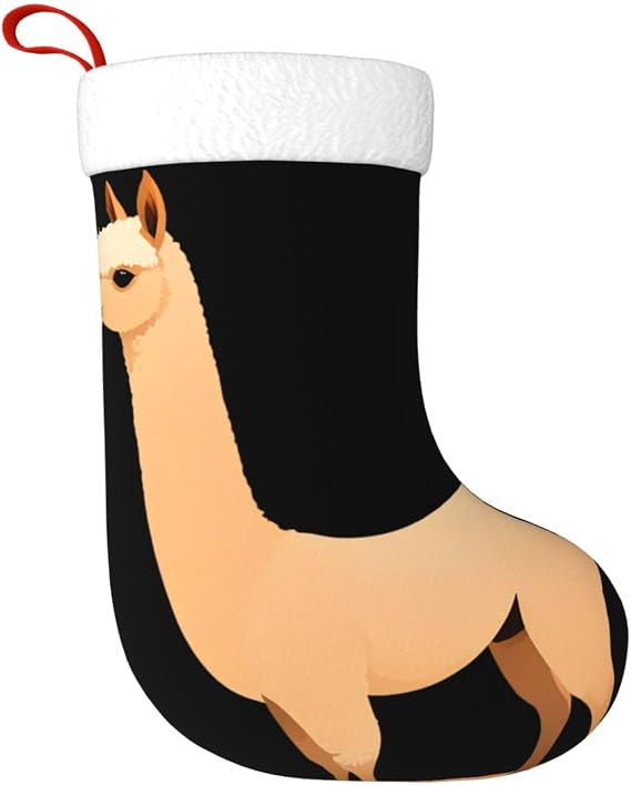 Alpaca in The Desert Christmas Stockings, Large 17.7 * 11 Inch Stockings, Decorative Holiday Farmhouse Fireplace Decor