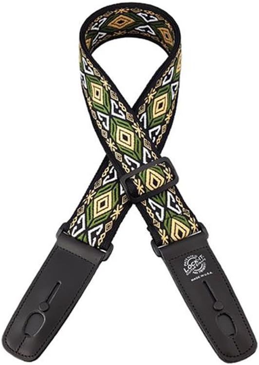 Lock-It Straps Retro Vintage Series jacquard Strap with Locking Ends - Emerald Isle