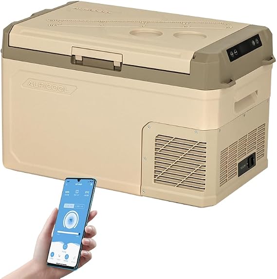 Alpicool GE30 30L Compressor Car Fridge Freezer, Portable DC 12v Camping Refrigerator [Energy Class C]