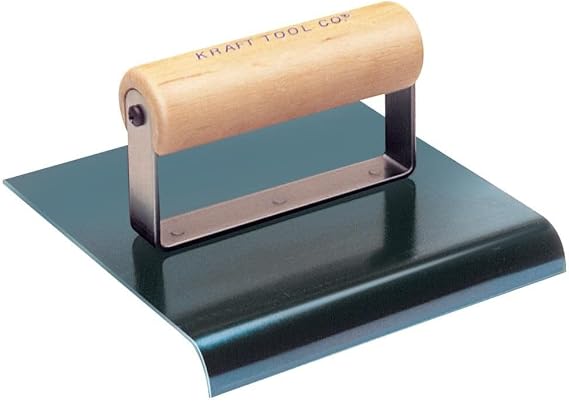 Kraft Tools CF564 6"x6" 1"R Blue Steel Hand Edger with Wood Handle