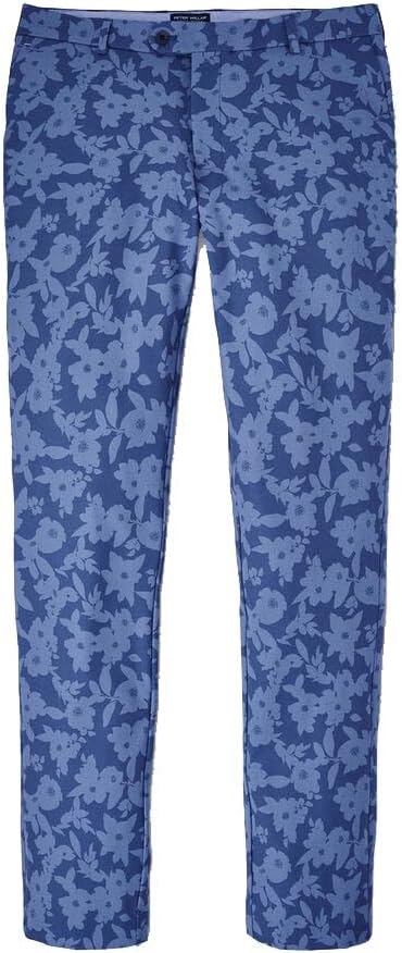 PETER MILLAR Crown Crafted Surge Floral Performance Golf Pants Trouser 40/34 Blue