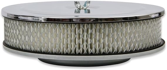 Mr. Gasket 1487 Air Cleaner - 9 Inch Diameter x 2-3/4 Inch Tall - Chrome