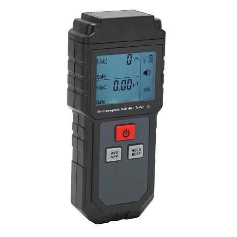 Hozee Geiger Counter, Nuclear Radiation Detector, Electromagnetic Field Personal Radioactive Portable Dosimeter, EMF Meter with LCD Display for Home 1V/M1999V/M