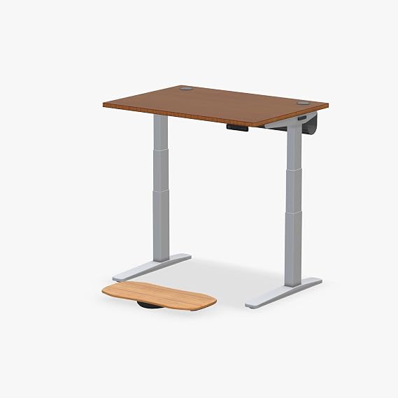 Dark Bamboo (42 x 30 inch) Standing Desk 2-Leg V3 Adjustable Stand Up C-Frame (Gray), Advanced Keypad, Wire Grommets, Wire Tray, Rocker Board