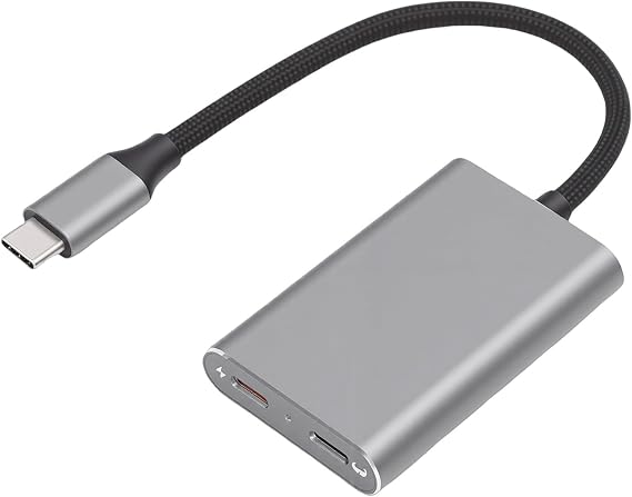 USB C to AR Glasses Adapter, Charge and Play Hub with PD 100W Charging 4K 60Hz Transfer, for XREAL Nreal RayNeo Glasses Steam Deck ROG Ally Smartphones