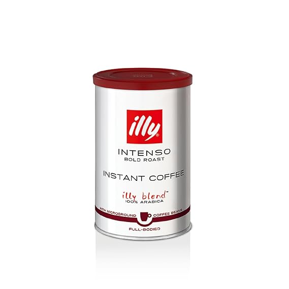 illy Instant Coffee- 100% Arabica Coffee Intenso Dark Roast Warm Notes Of Cocoa & Dried Fruit - Easy Preparation - Convenient Coffee Instant Format - Roasted In Italy 3.3 Ounce | 100% Arabica, Premium Italian Coffee