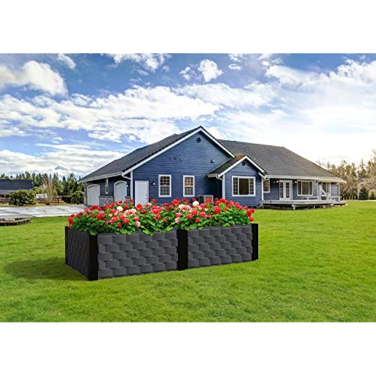 DURAMAX Raised Plastic Garden Bed Planter Kit Box | Ideal for Growing Herbs, Vegetables, Flowers