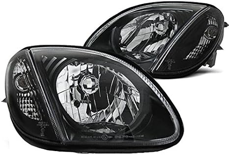 Headlights compatible with Mercedes-Benz R170 Slk 1996 1997 1998 1999 2000 2001 2002 2003 2004 GV-1385 Front Lights Car Lamps Headlamp Headlamps Driver And Passenger Side Complete Set Headlight Black