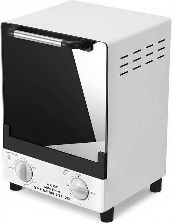12L High Temperature Sterilizer, Double-layer High Temperature Steriliser, 30 Min Timer & 250° Adjustable Dry Heat Sterilizer for Nail Tools UK Plug