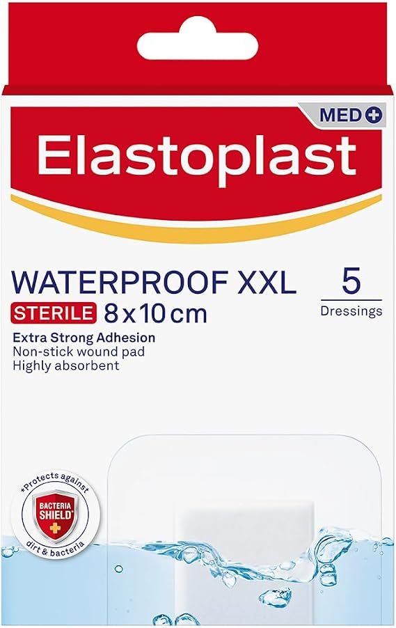 Elastoplast Med+ Waterproof XXL Dressing, 5 Count