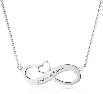 Customized Eternal Infinity Necklace with Heart Personalized Forever Love Name Pendant for Women