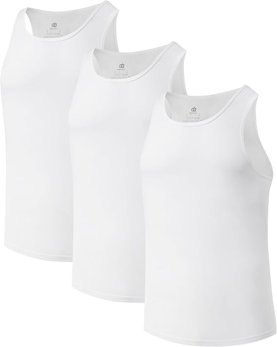 DAVID ARCHY Men's Ultra Soft Micro Modal Tank Top Undershirts, 3 Pack