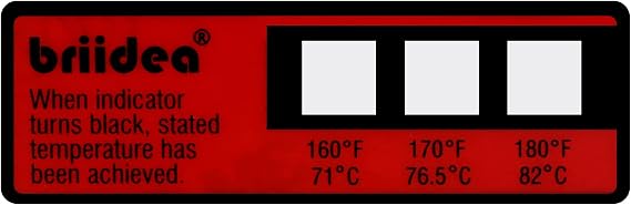 Dishwasher Temperature Labels, Briidea Temperature Label for Dishwashers, 3-Temp 160F/71C, 170F/76.5C, 180F/82C, Pack of 24 Labels
