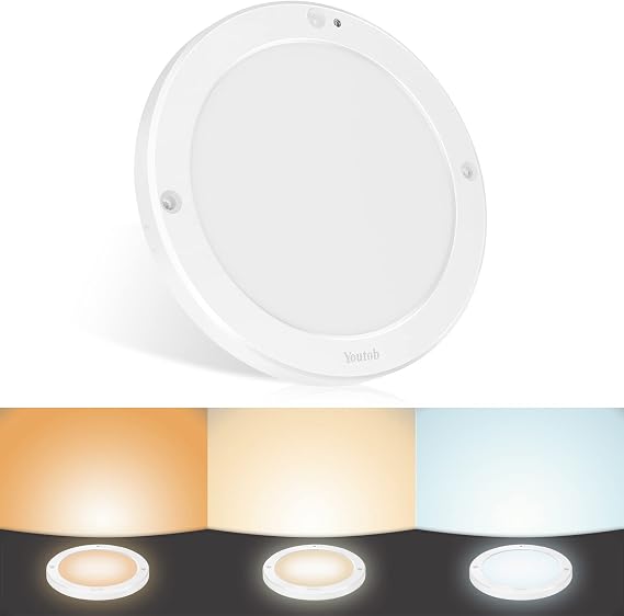 Motion Sensor LED Ceiling Light 18W, ETL Listed, Flush Mount Round Lighting Fixture for Indoor, Stairs, Closet Rooms, Porches, Basements, Hallways, Pantries, Laundry Rooms(3000k/4000k/6500k)