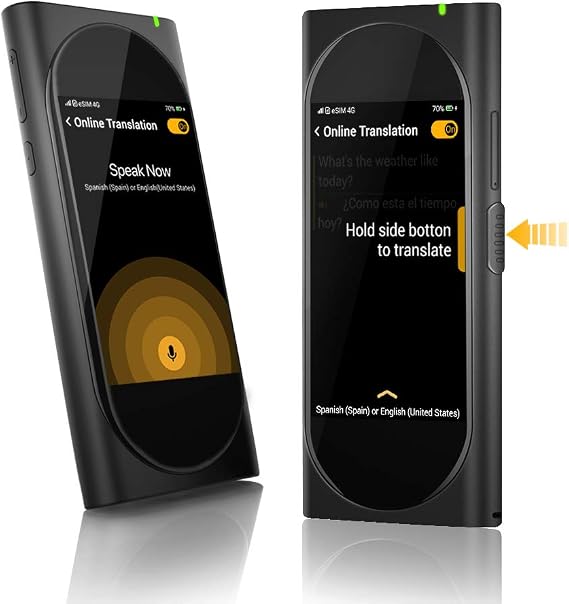 Langogo Genesis Portable Language Translator Device, 100+ Languages Pocket Translator, Real-time Voice Translator with Offline Translation, Built-in Data, 3.1inch Retina Display Traductor, Black
