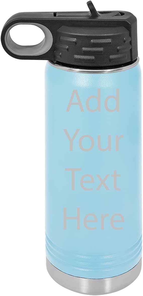 Customized Polar Camel 20 oz. Water Bottle Personalized With Your Text (Light Blue)