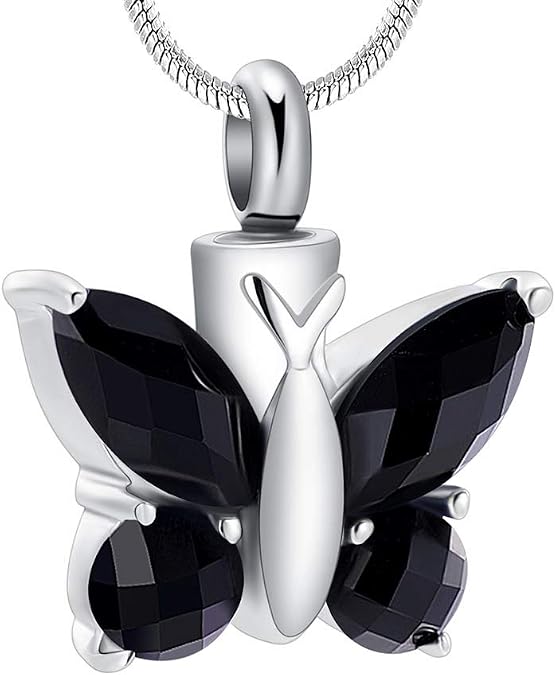 Butterfly Cremation Necklace for Ashes - Urn Neckalce for Ashes for Women Cremation Jewelry for Women - Ashes Keepsake Pendant Memorial Jewelry Gifts for A Loss of Loved Ones