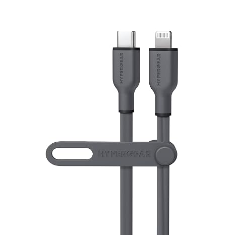 HyperGear iPhone USB-C to Lightning Charging Cable 10ft - MFi Certified 35W PD Fast Charger Cord for iPhones iPads & More [Durable for Daily Use & Travel] (Gray)