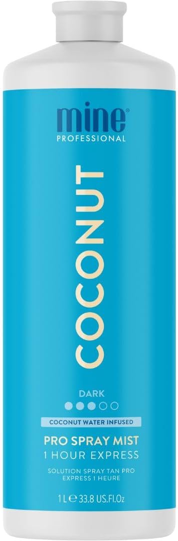 MineTan Professional Spray Tan Solution | Coconut Water - Rapid Express Fake Tanning Liquid, Hydrating, Fast Drying, Super Dark, Rich Finish, Best Sunless Tanner, No Orange Tones, 33.8 Fl Oz