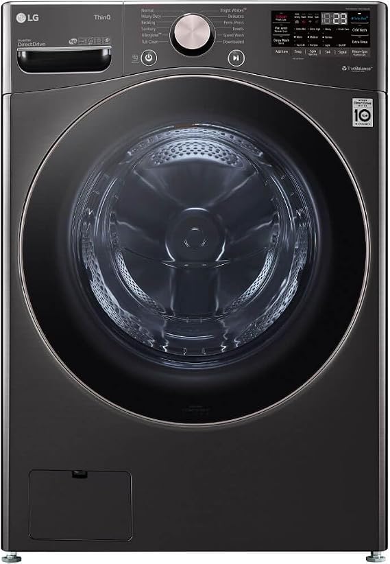 LG WM4000HBA 4.5 Cu. Ft. Smart Front-Load Washer, High-Efficiency Laundry Machine with Wi-Fi Connectivity, Black Steel