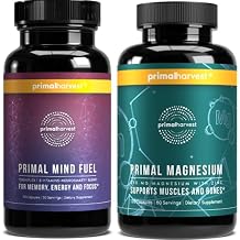 Primal Harvest Mind Fuel & Magnesium Glycinate Supplements for Women and Men Magnesium and Mind Fuel Brain Booster Pills Bundle