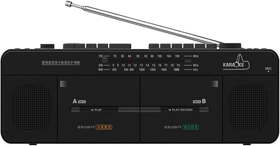 Double Cassette Player Recorder with FM/SW/AM Radio | MP3/USB/TF Card Playback | One-Touch Recording Feature