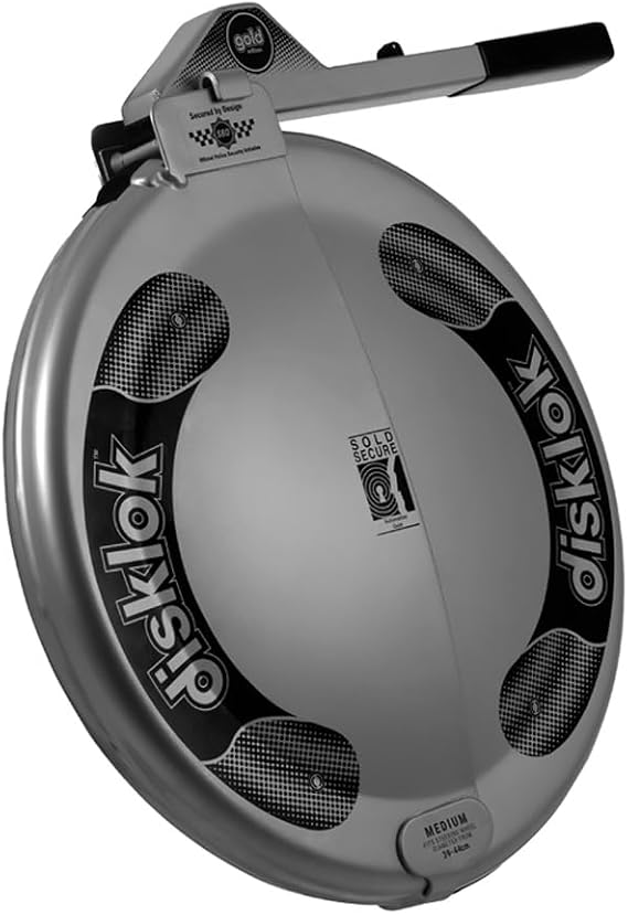 Disklok Steering Wheel Lock 'Gold Edition' – SCM Tested Universal Anti-Theft Device Heavy Duty High Visibility Deterrent Effect for Car Motor Home