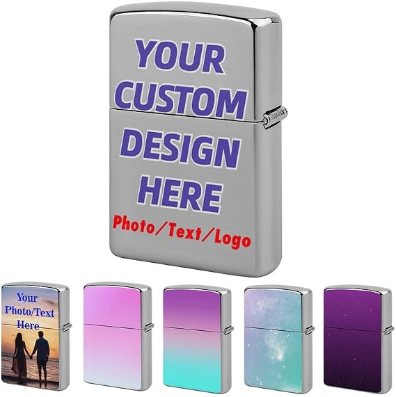Custom Lighter Housing with Pictures/Text/Logo, Personalized Lighter Case Customized Lighter Box Gift for Men or Women