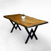 Natural Tree Solid Log Table 90 cm x 200cm (Metal Foot)