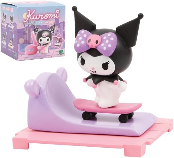 Hello Kitty Mini Figure Blind Box – 1 Random Character Included (Kuromi Fun Rhapsody Series), Collect 1 of 9 Styles Including 1 Super Rare, Sanrio Figure with Stackable Display Box