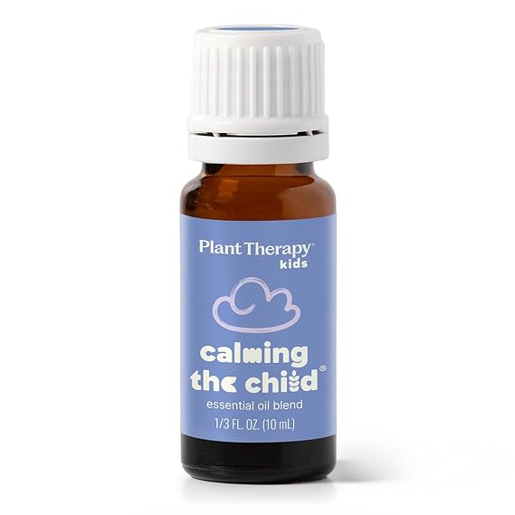 Plant Therapy Kids Calming The Child Essential Oil Blend 10 mL (1/3 oz) | 100% Pure, KidSafe, Undiluted, Relaxing Aromatherapy for Sleep, and Stress Relief
