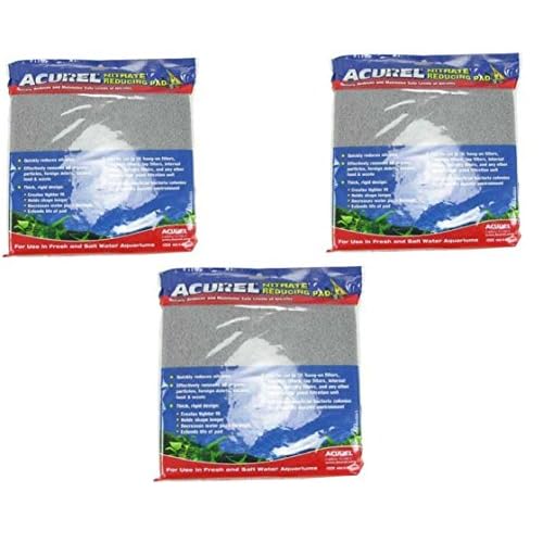 Acurel LLC 3 Pack Nitrate Reducing Media Pad Aquarium and Pond Filter Accessory, 10-Inch by 18-Inch